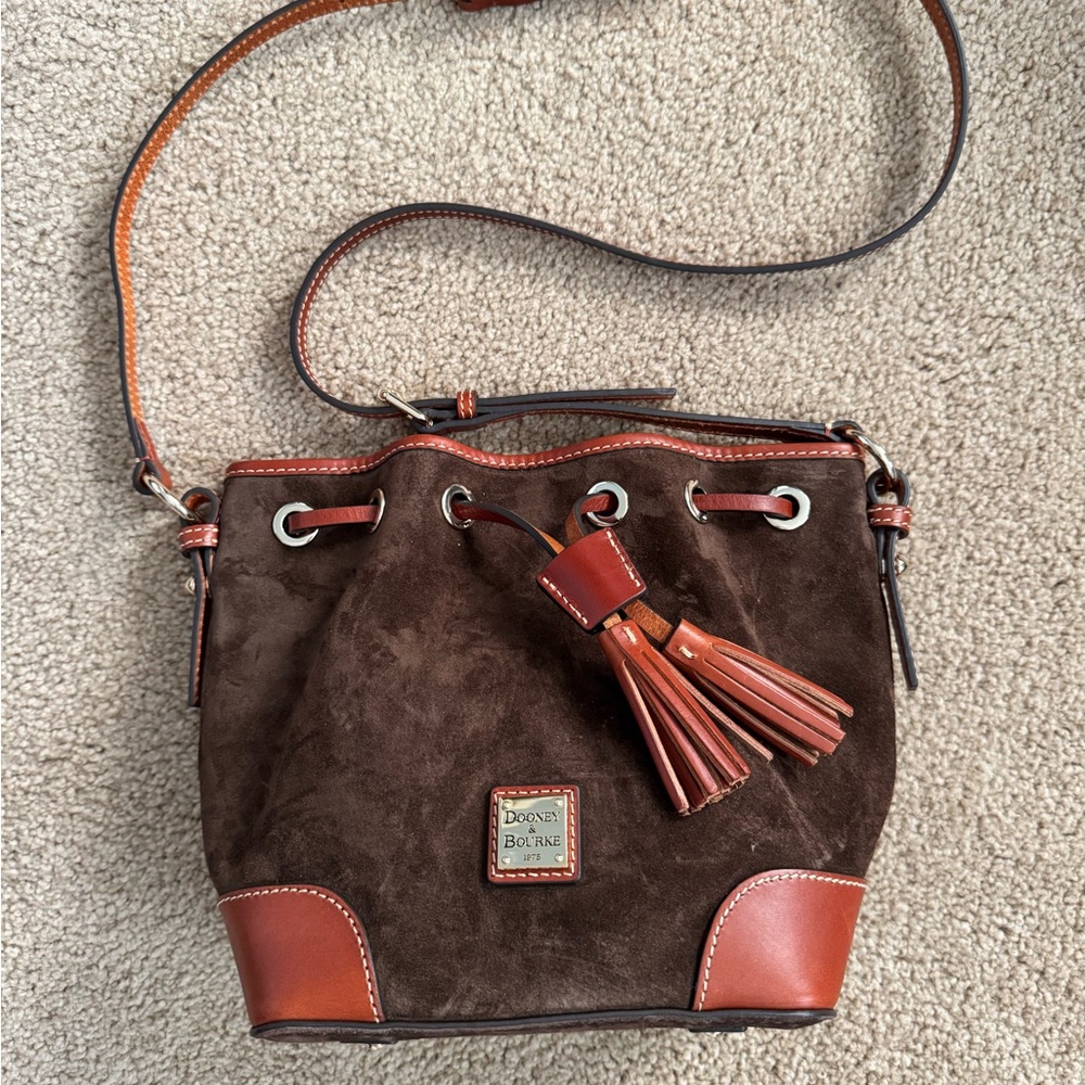 Dooney & Bourke Brown Suede Crossbody Bag